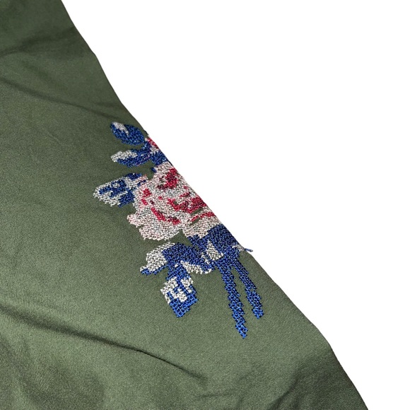 Wonder Nation Little Girl Utility Jacket Embroidered Details Army Green 4/5 XS - Picture 4 of 6